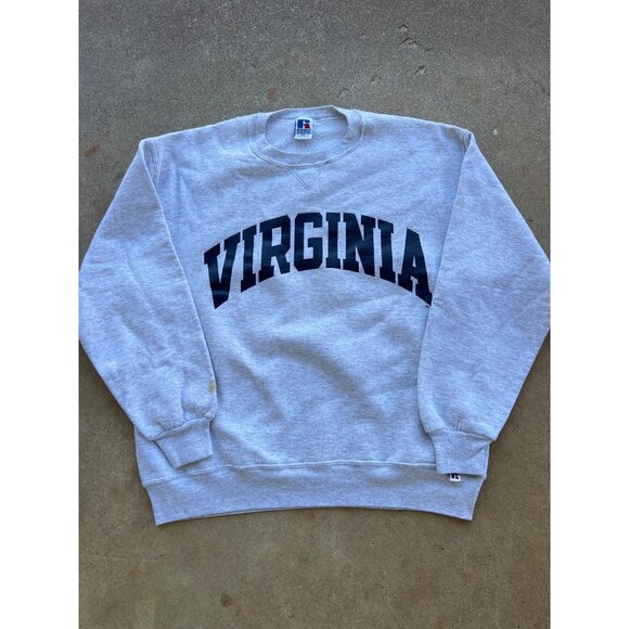 Vintage Russell Athletic Gray Virginia Crewneck Sweatshirt XL C4 - Picture 1 of 4